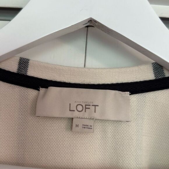 Loft windowpane crewneck crop sweater M - Picture 3 of 8